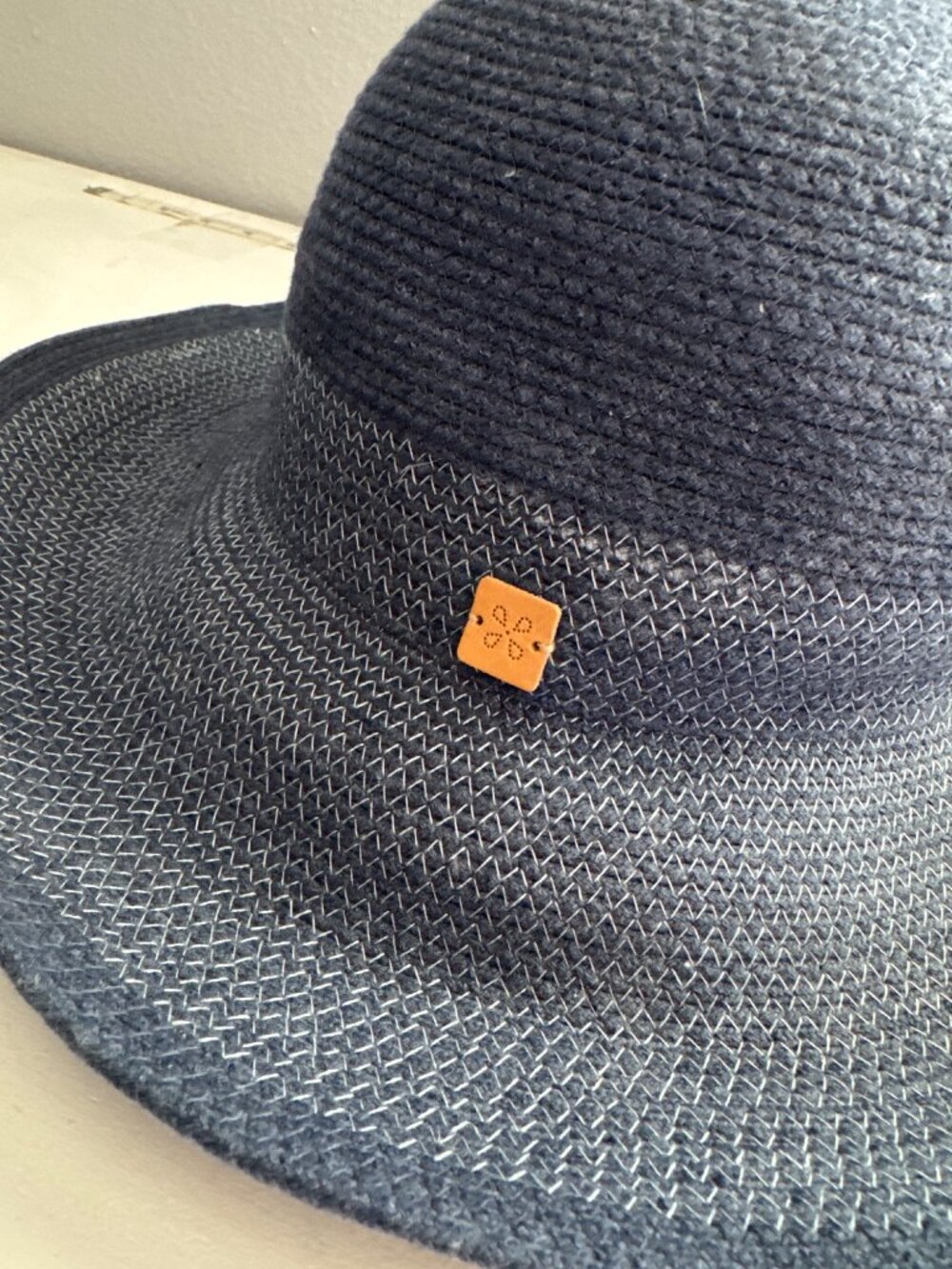 Caslon Women Sun Hat Navy Blue Wide-Brim Modern Beachy Cruise Resort Lightweight - Picture 2 of 9